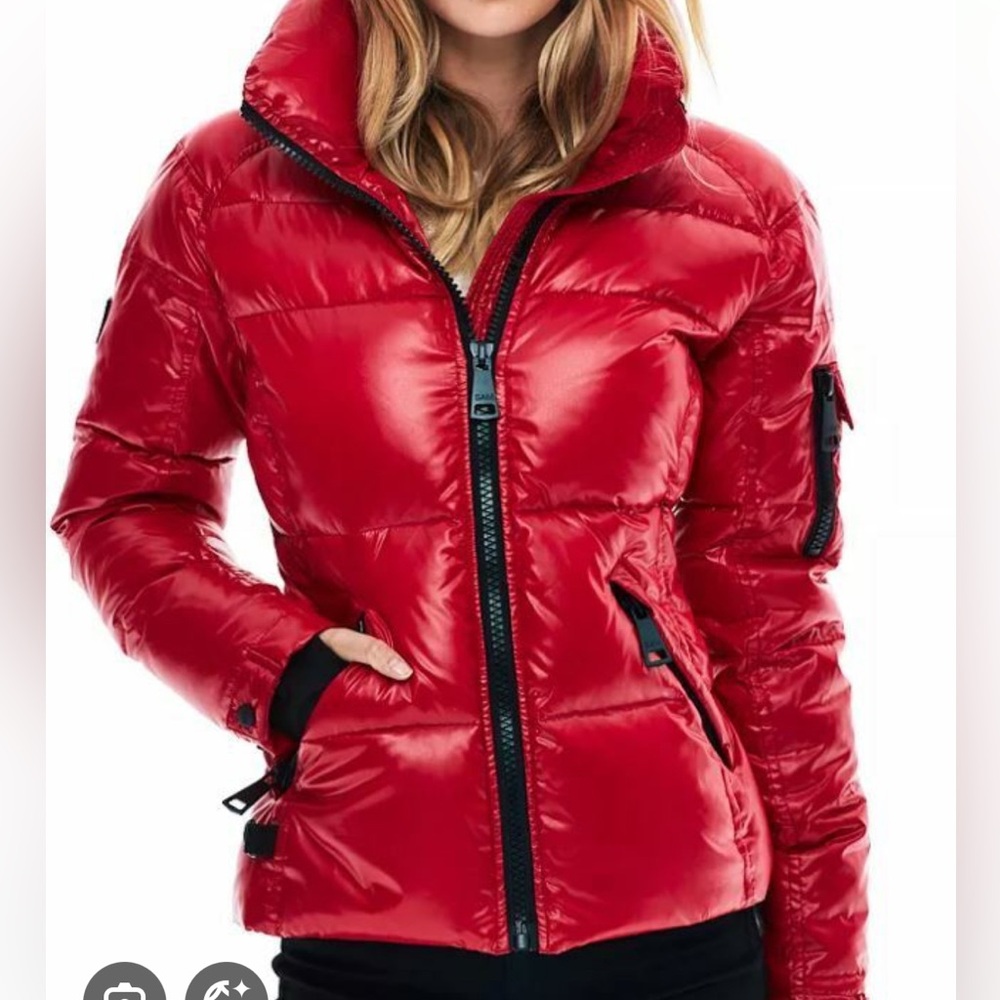 SAM women’s freestyle down jacket, XS, red